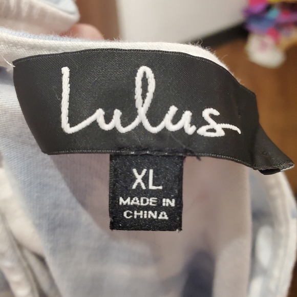 Lulus On A Road Trip Blue Tie-Dye Short Sleeve Romper Active Oversized Casual XL - Picture 5 of 14